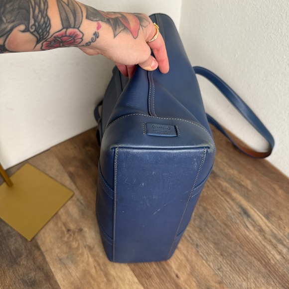 Vintage Coach Hamptons Tote Shoulder Bag Leather Blue 5188 WITH COA - Picture 12 of 16